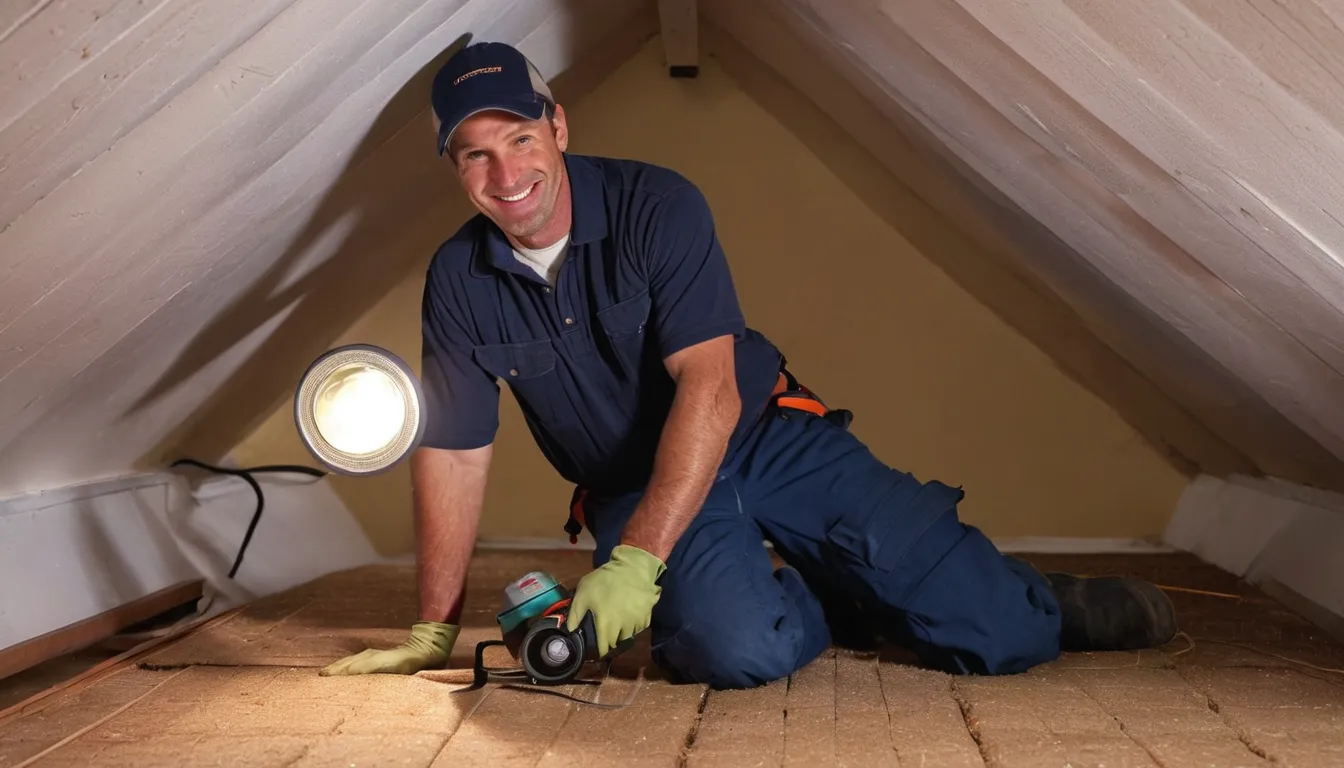 Friendly local provider inspecting an attic for rodent and wildlife entry points in a Wixom home